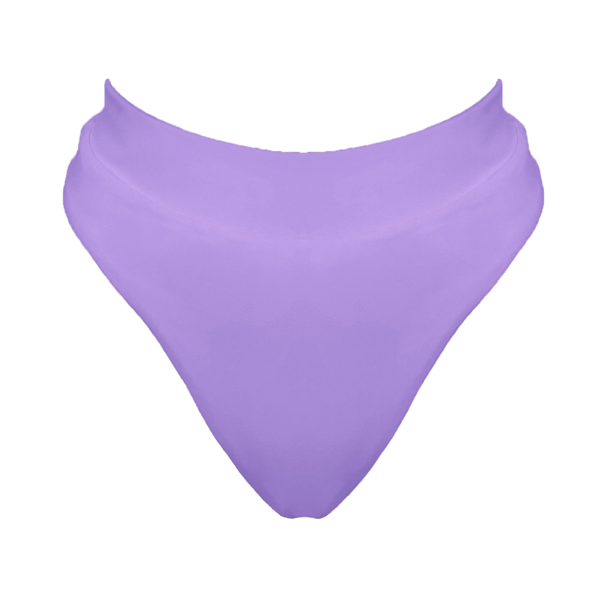 Lavender purple banded high waist full coverage bikini bottom.