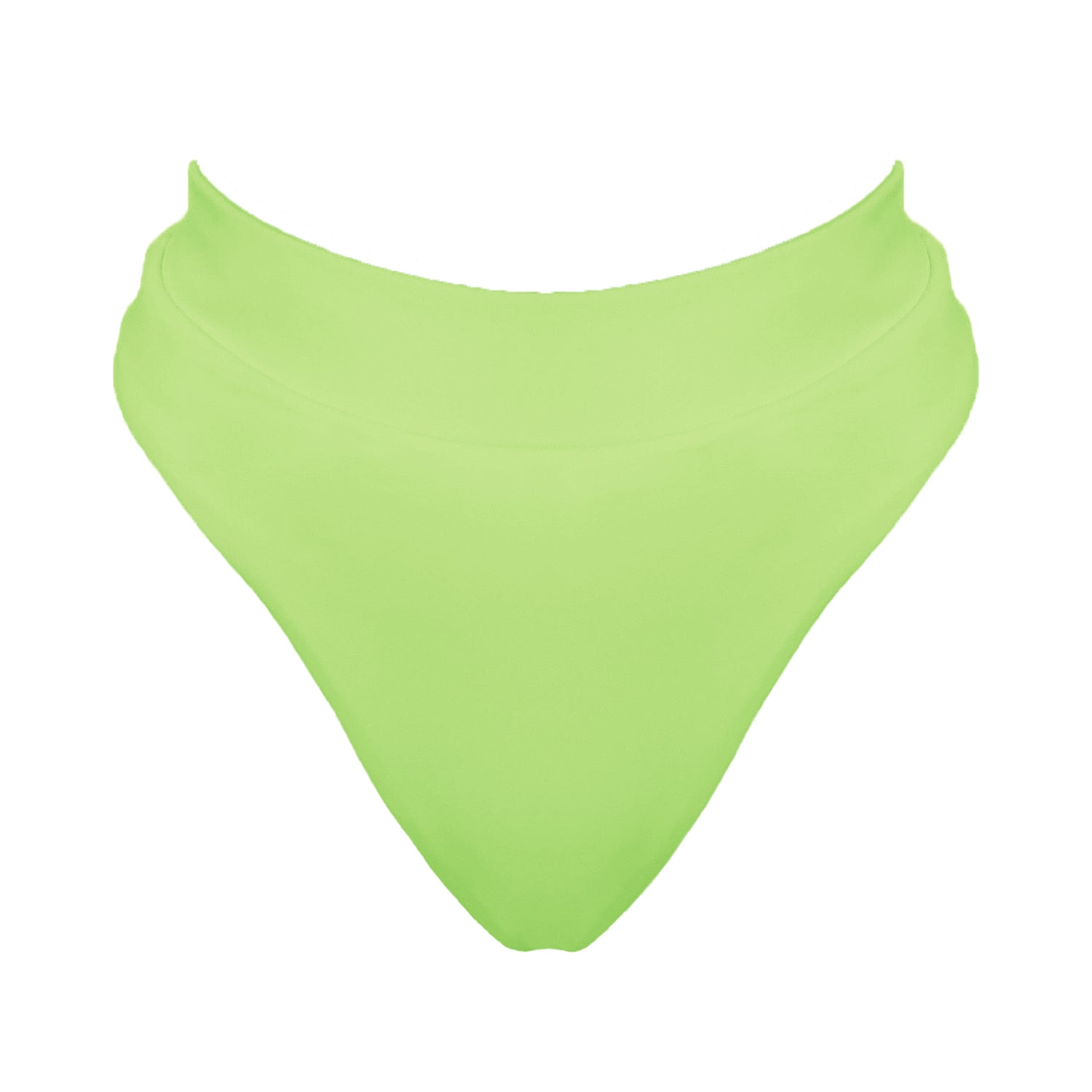Light neon green banded high waist full coverage bikini bottom.