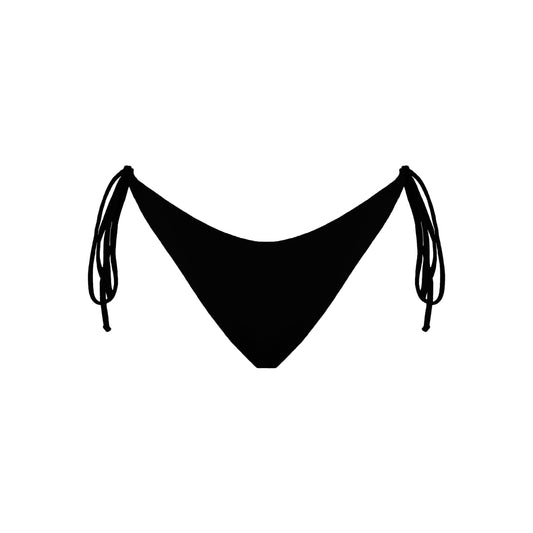 Traditional side tie cheeky bikini bottom.