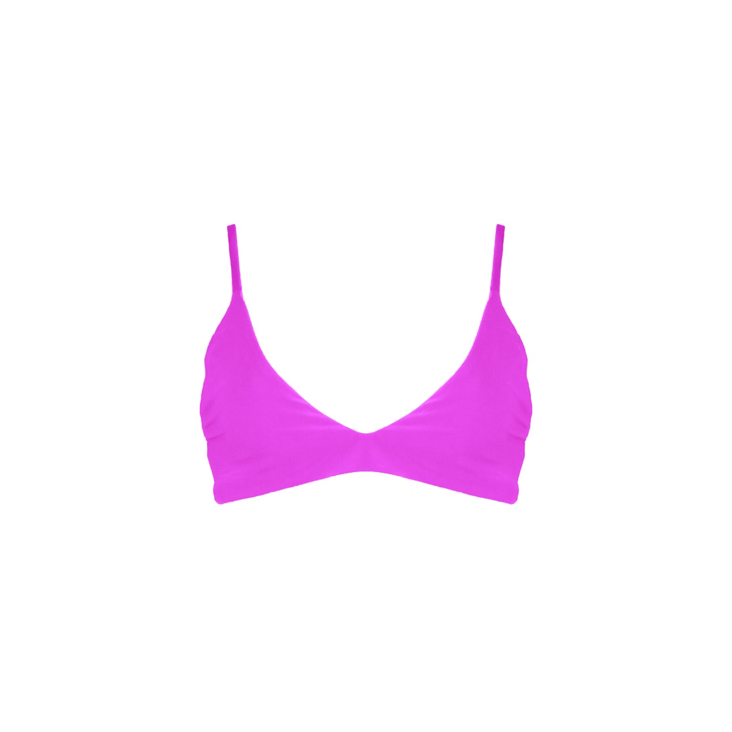 Barbie pink Bralette style bikini top with strappy back details.