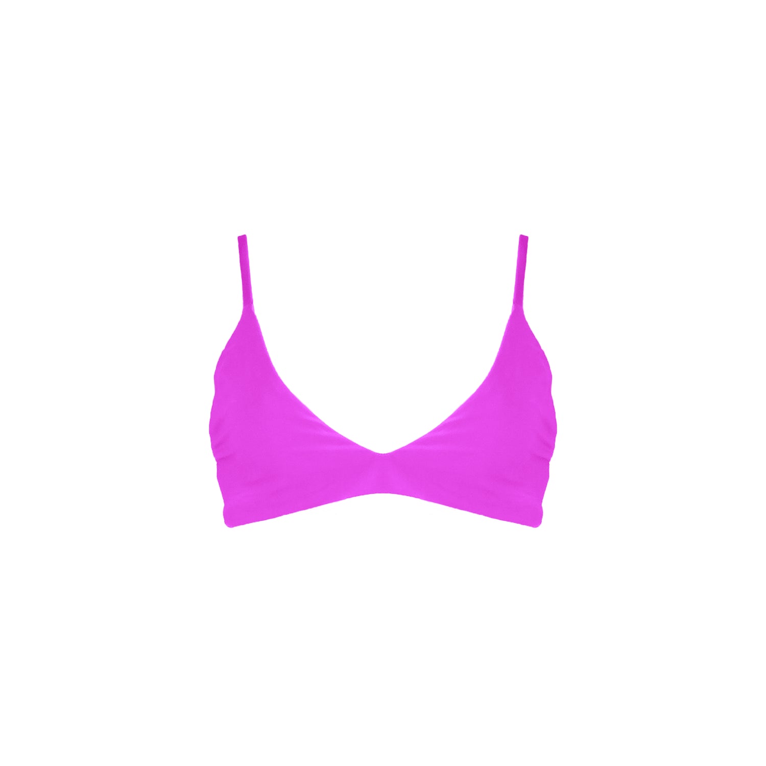 Barbie pink Bralette style bikini top with strappy back details.