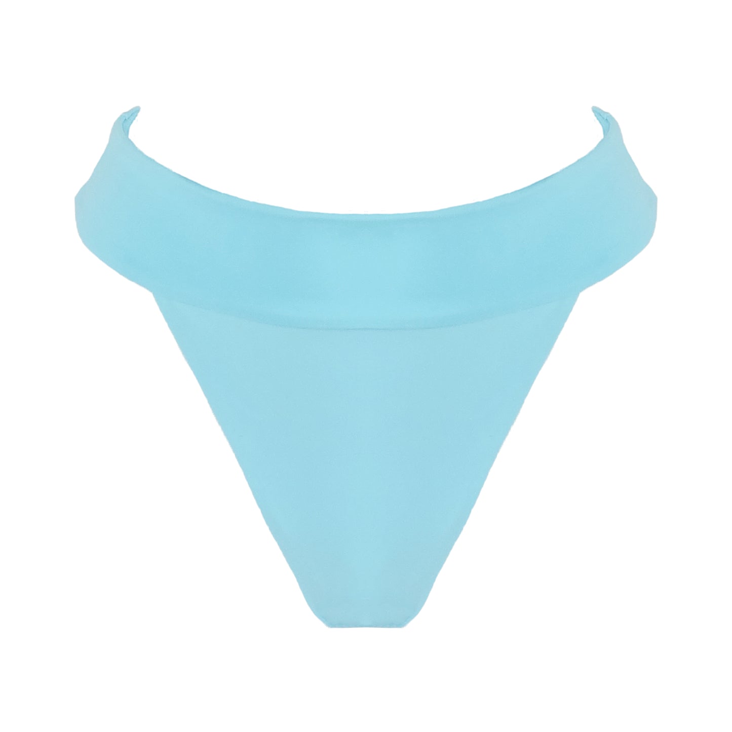 Ocean blue banded high waist thong bikini bottom.
