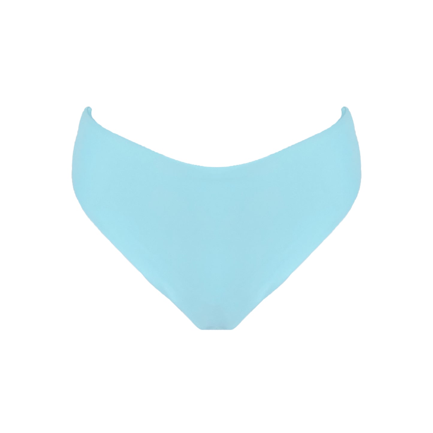 Ocean blue high waist cheeky bikini bottom with high cut legs, shapewear benefits, and full bum coverage.