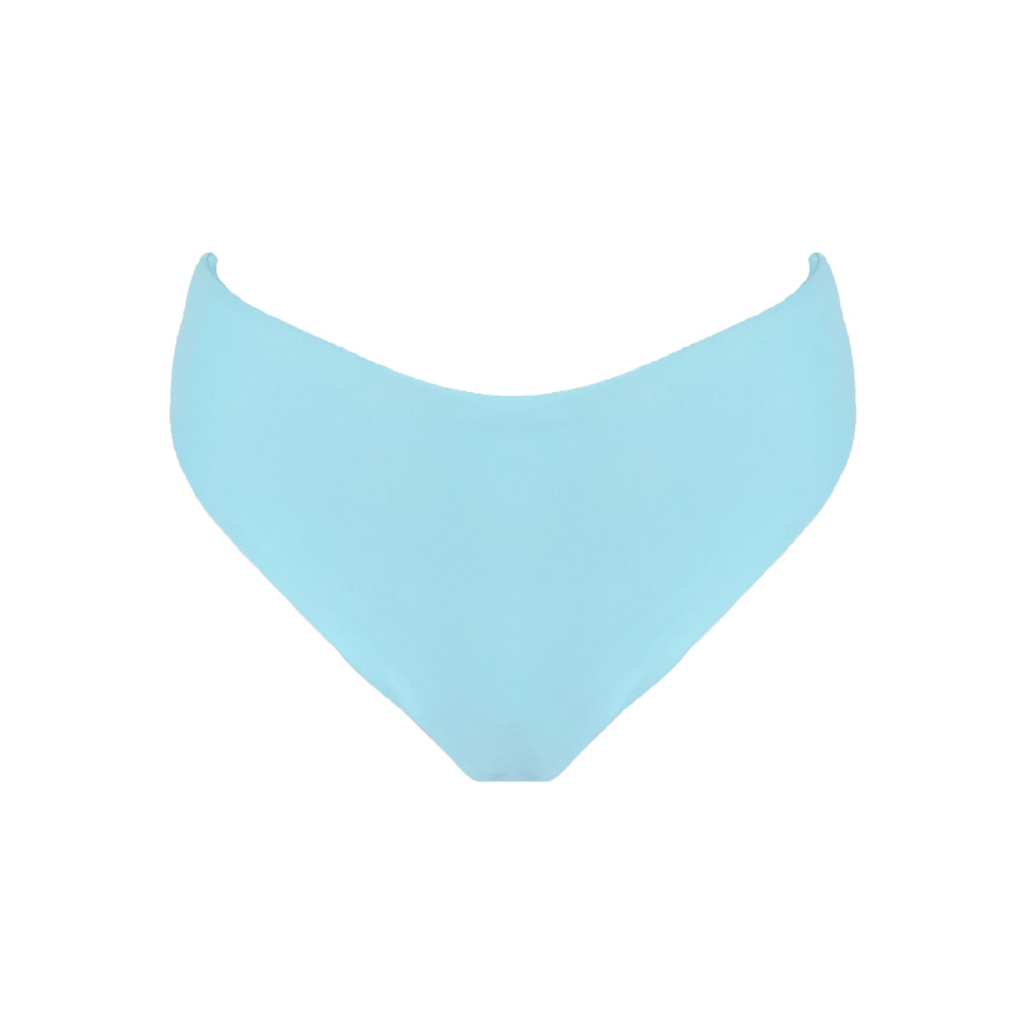 Ocean blue high waist cheeky bikini bottom with high cut legs, shapewear benefits, and full bum coverage.