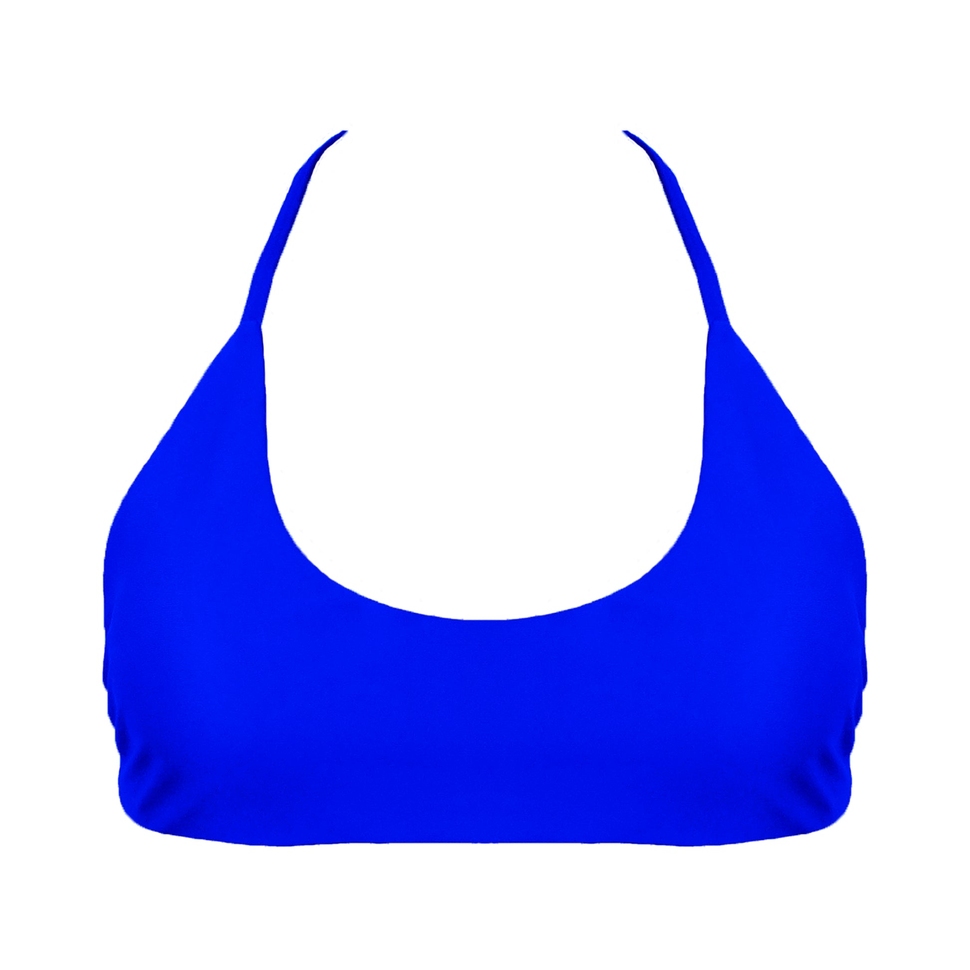 Royal Blue Azzurri Sports bra inspired bikini top with a bralette scoop neckline and skinny racerback straps.