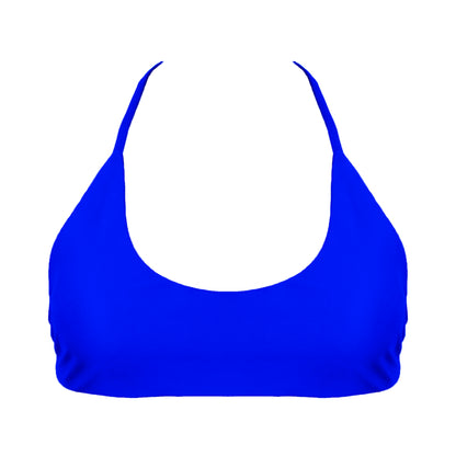 Royal Blue Azzurri Sports bra inspired bikini top with a bralette scoop neckline and skinny racerback straps.