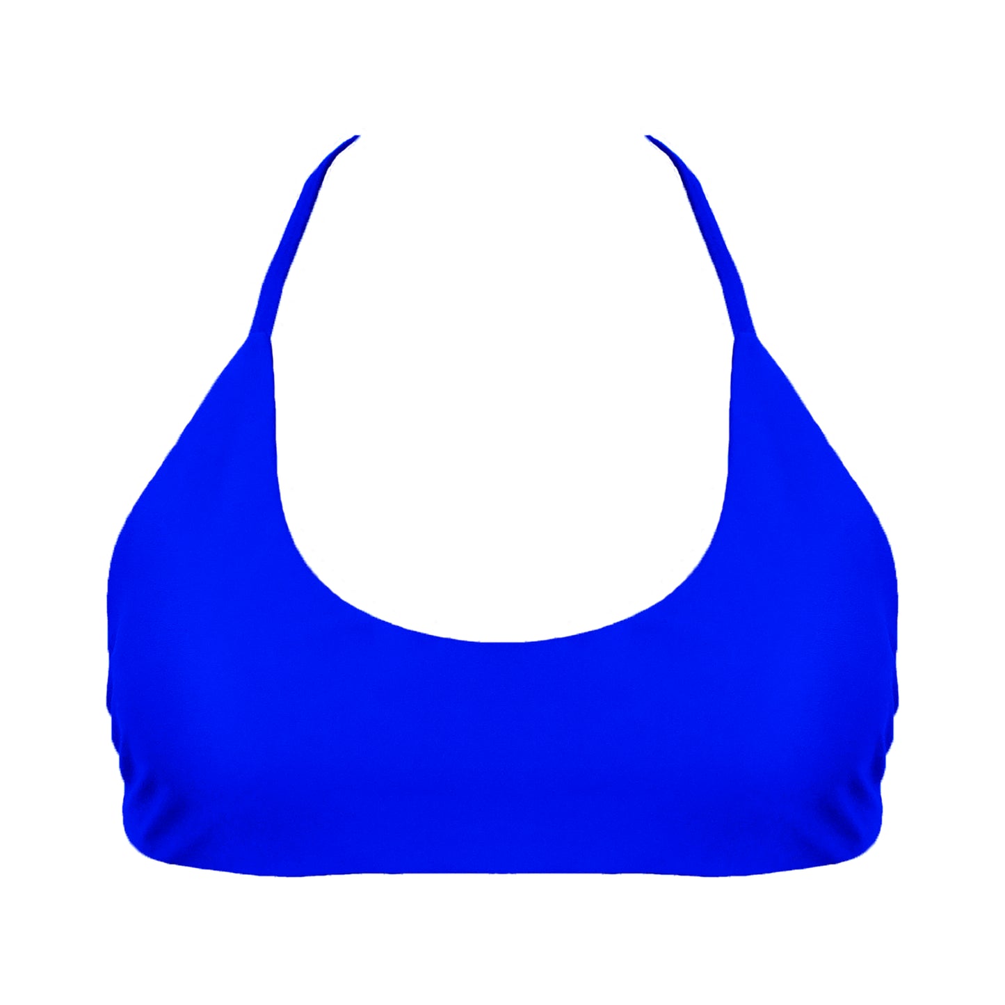 Royal Blue Azzurri Sports bra inspired bikini top with a bralette scoop neckline and skinny racerback straps.