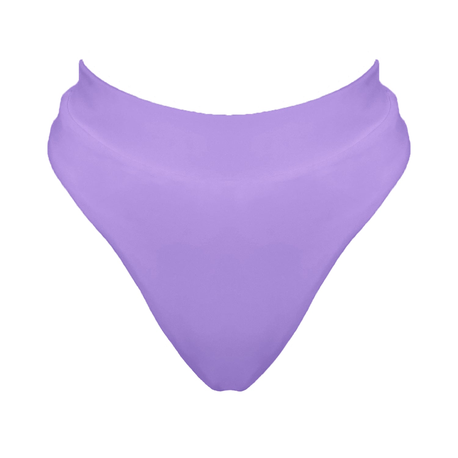Lavender purple banded high waist full coverage bikini bottom.