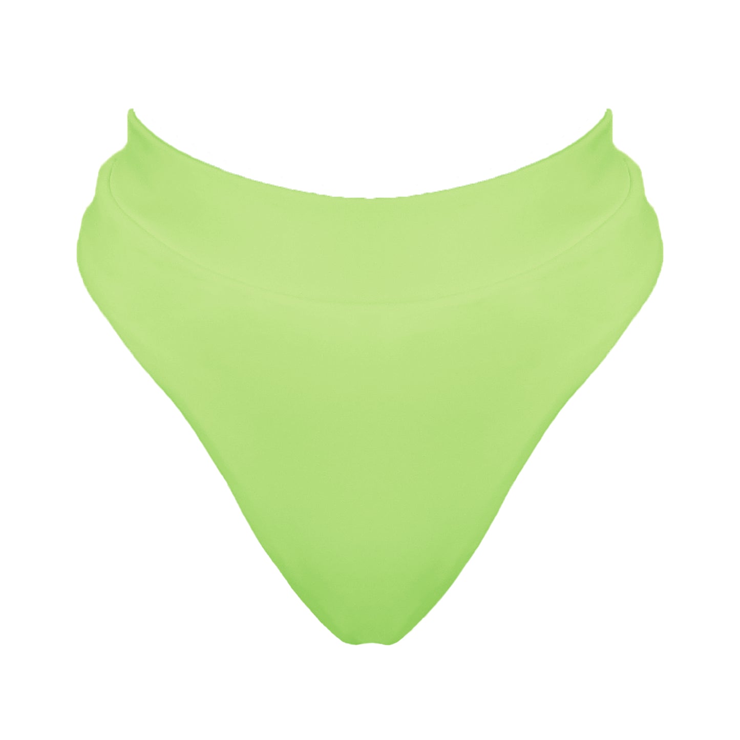 Light neon green banded high waist full coverage bikini bottom.