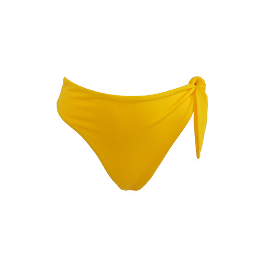 Light bright orange Capri bikini bottom with asymmetric adjustable side tie and cheeky bum coverage.