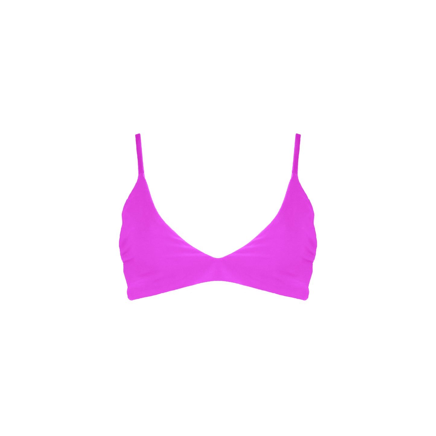 Barbie pink Bralette style bikini top with strappy back details.