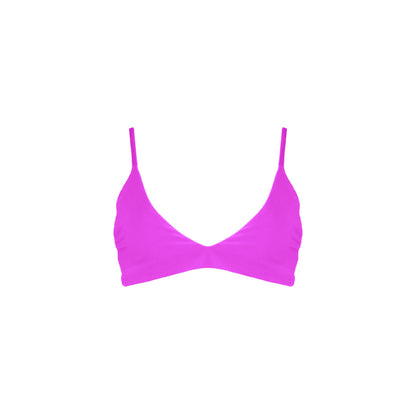 Barbie pink Bralette style bikini top with strappy back details.