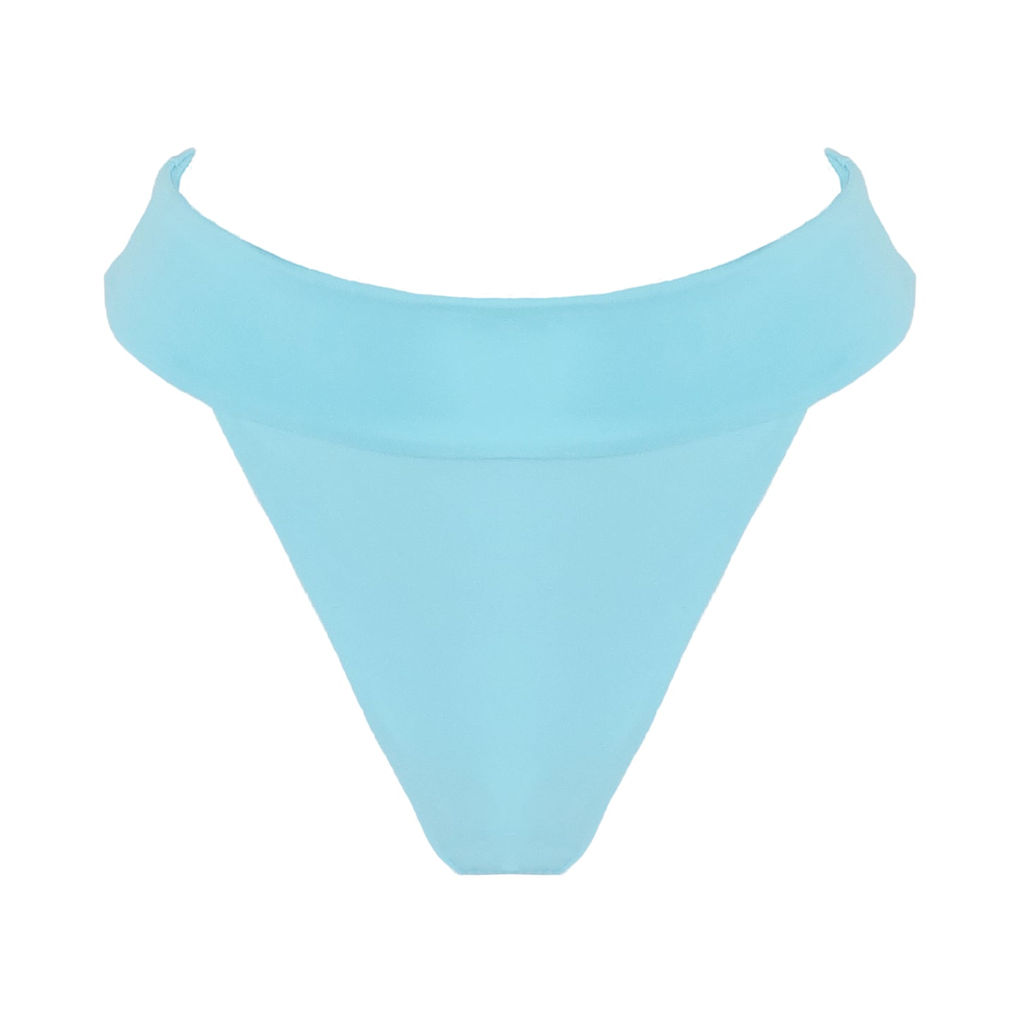 Ocean blue banded high waist thong bikini bottom.